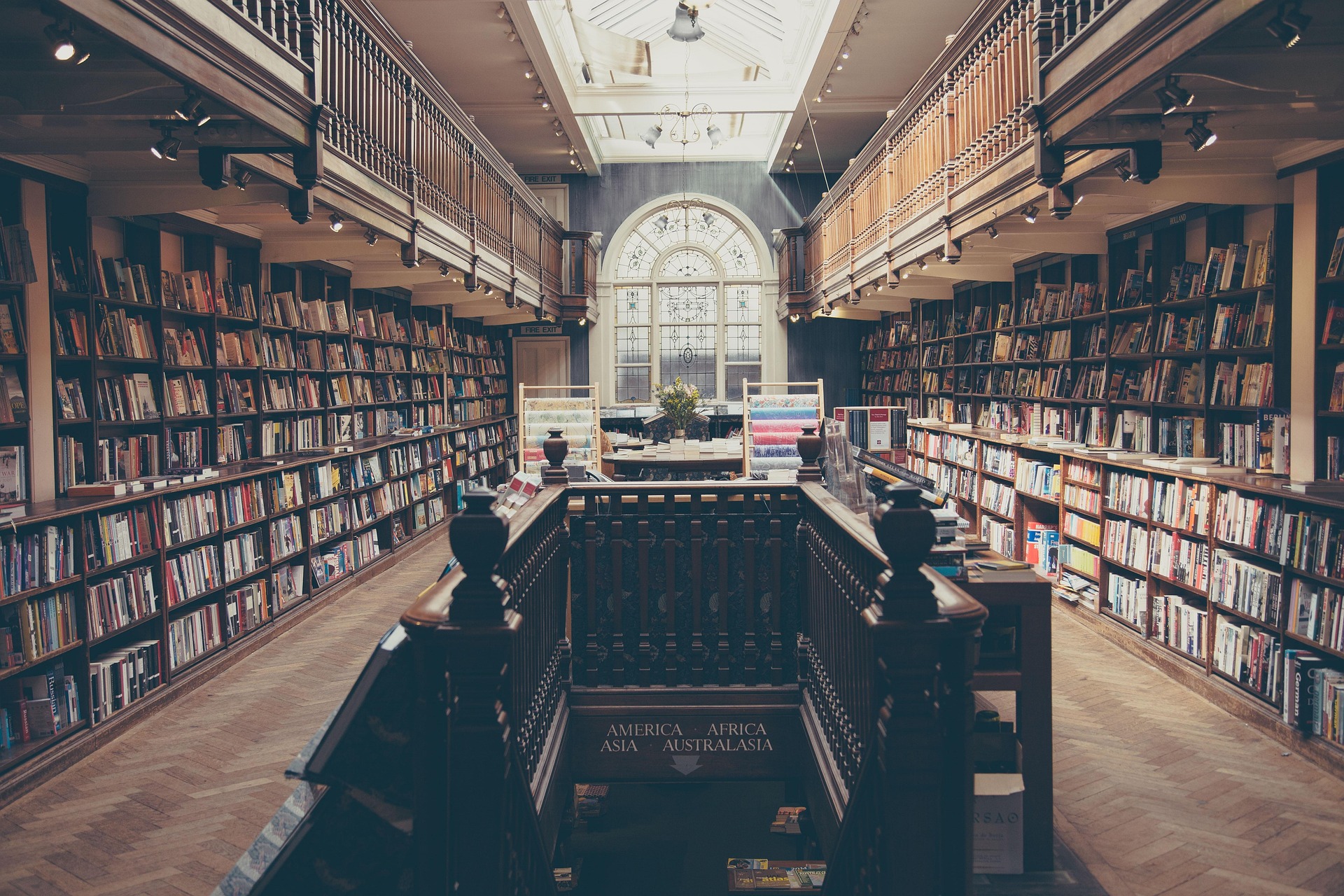 A grand old bookshop — a reminder that the best guides are read, then acted on.